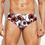 Scary Red Eyeball Pattern Print Men's Swim Briefs
