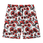 Scary Red Eyeball Pattern Print Men's Swim Trunks