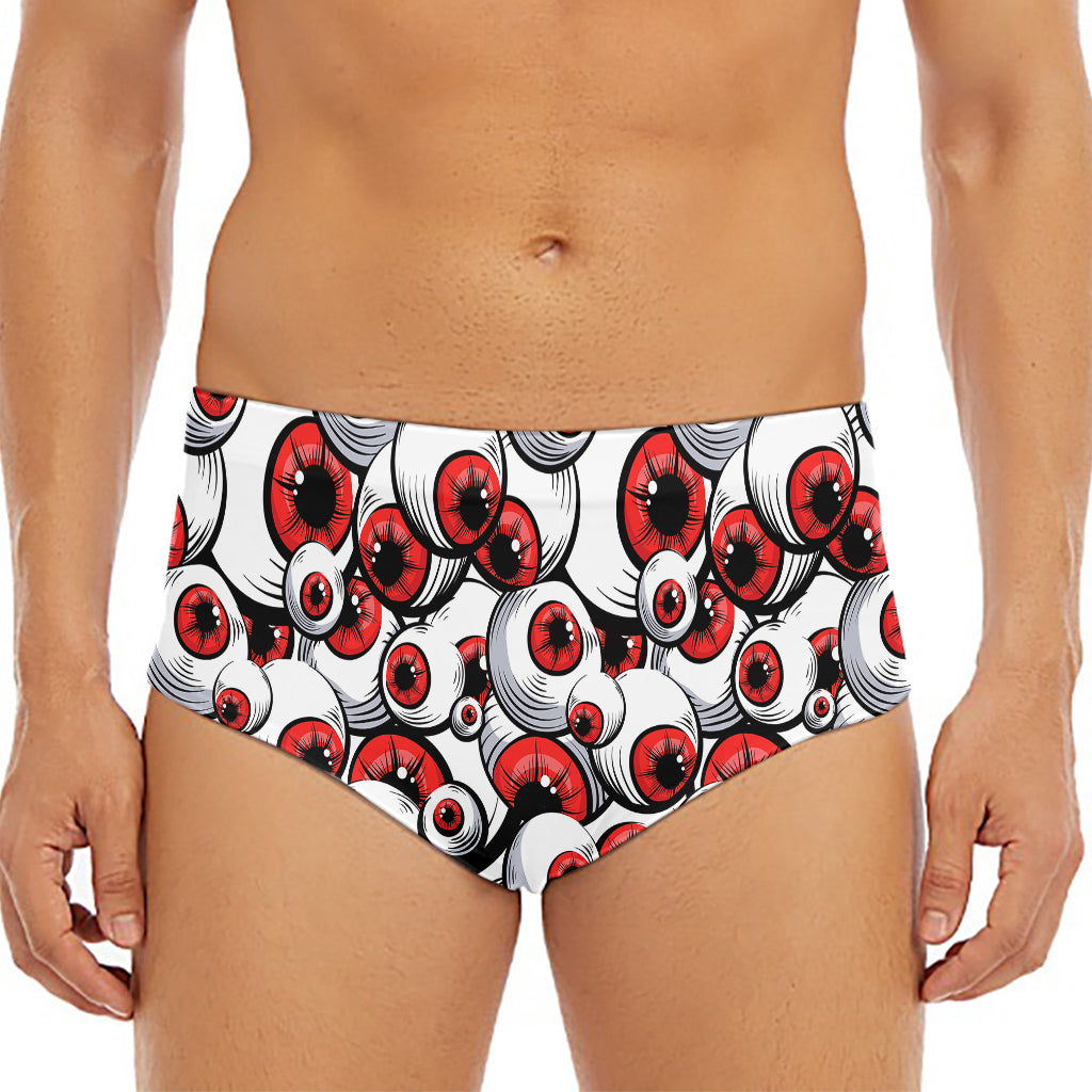 Scary Red Eyeball Pattern Print Men's Triangle Swim Briefs