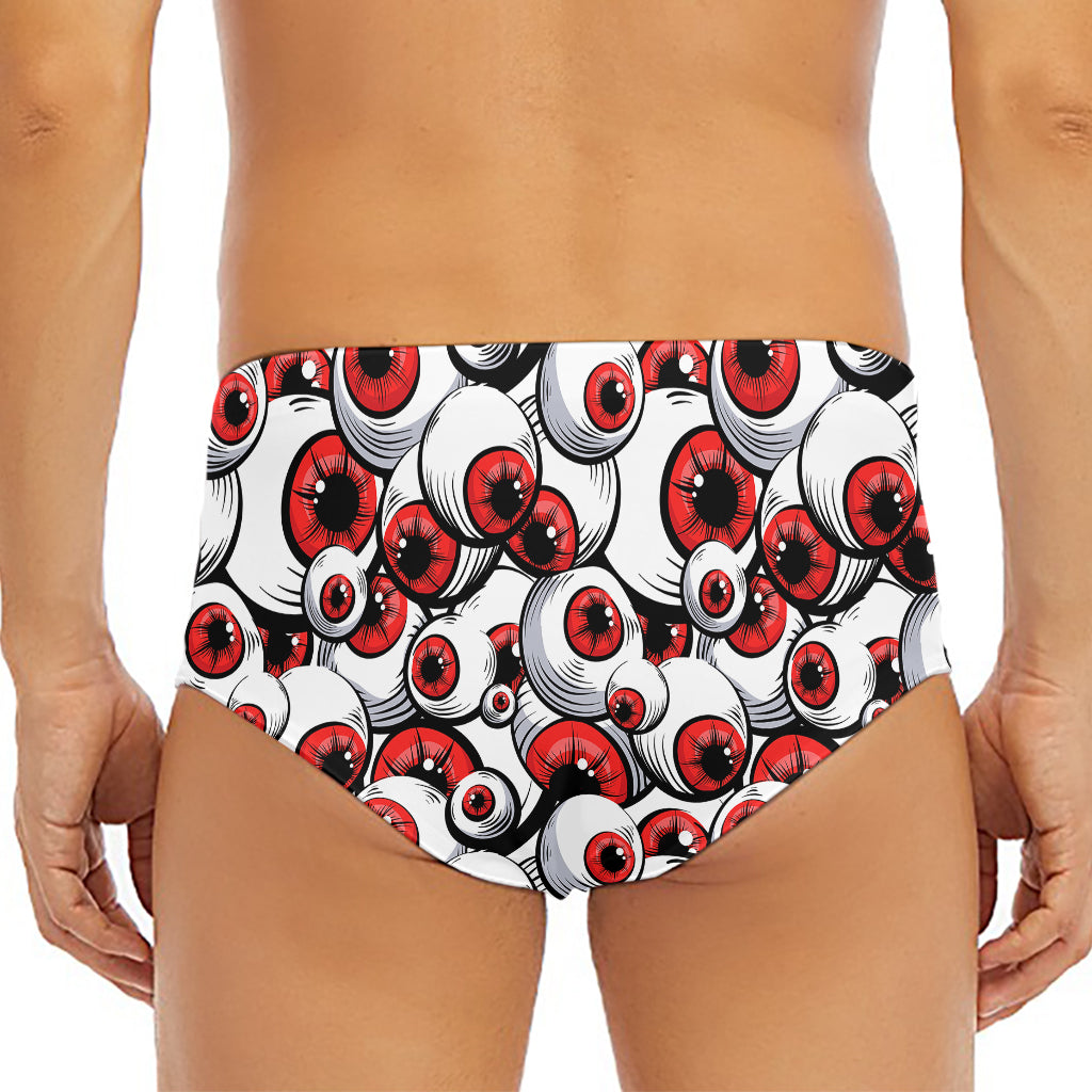 Scary Red Eyeball Pattern Print Men's Triangle Swim Briefs