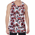 Scary Red Eyeball Pattern Print Men's Velvet Tank Top