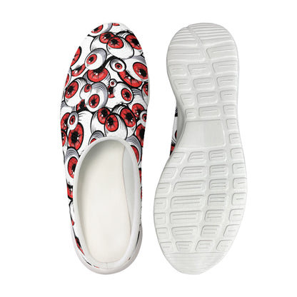 Scary Red Eyeball Pattern Print Mesh Casual Shoes