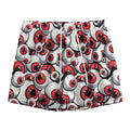 Scary Red Eyeball Pattern Print Mesh Shorts
