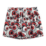 Scary Red Eyeball Pattern Print Mesh Shorts