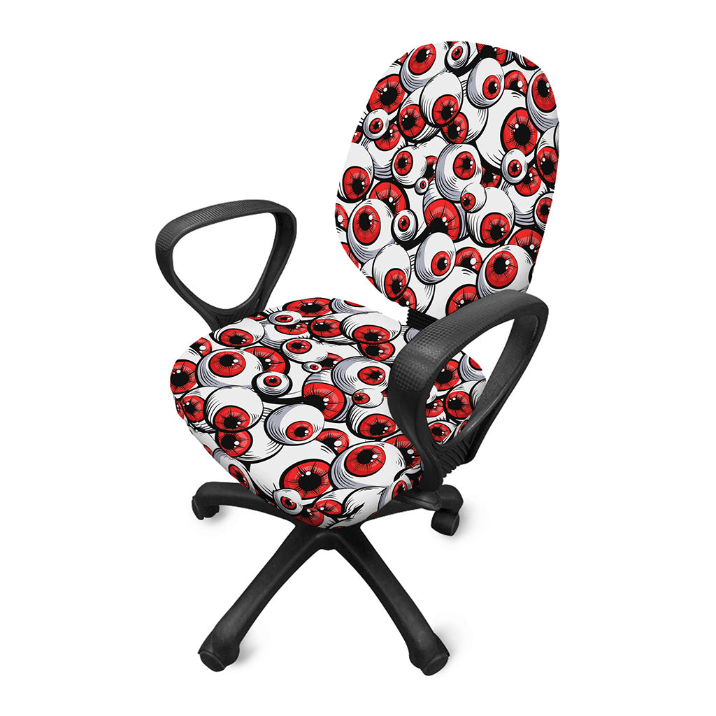 Scary Red Eyeball Pattern Print Office Chair Cover