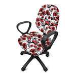 Scary Red Eyeball Pattern Print Office Chair Cover