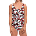 Scary Red Eyeball Pattern Print One Piece Swimsuit