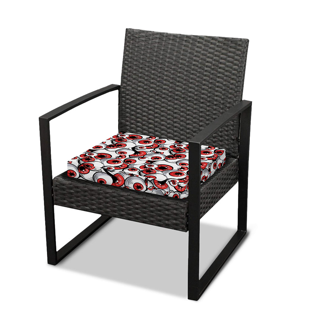 Scary Red Eyeball Pattern Print Outdoor Seat Cushion Cover