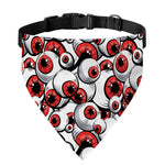 Scary Red Eyeball Pattern Print Over The Collar Dog Bandana