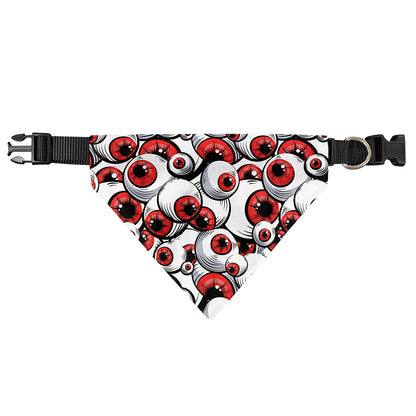 Scary Red Eyeball Pattern Print Over The Collar Dog Bandana