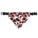Scary Red Eyeball Pattern Print Over The Collar Dog Bandana
