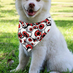 Scary Red Eyeball Pattern Print Over The Collar Dog Bandana