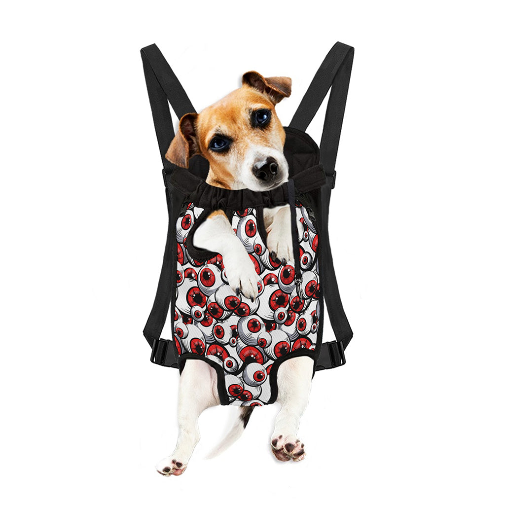 Scary Red Eyeball Pattern Print Pet Carrier Backpack