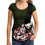 Scary Red Eyeball Pattern Print Pet Sling Carrier