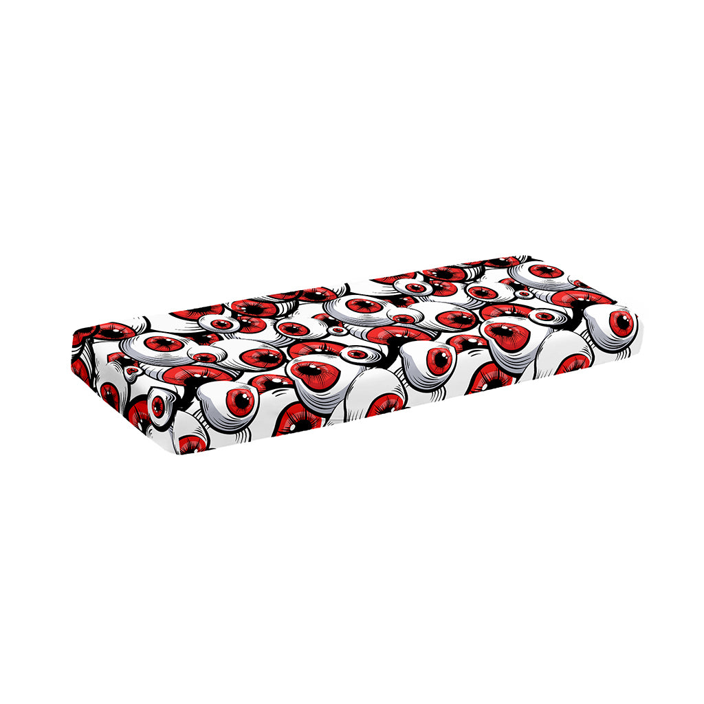 Scary Red Eyeball Pattern Print Piano Keyboard Cover