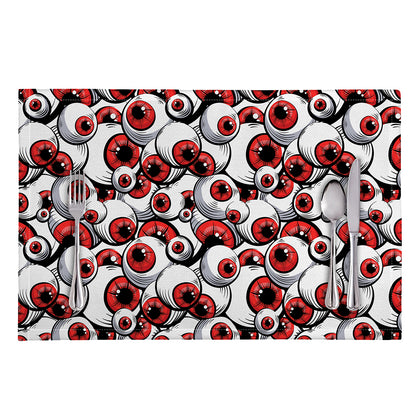 Scary Red Eyeball Pattern Print Placemat