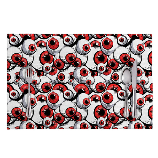 Scary Red Eyeball Pattern Print Placemat
