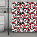 Scary Red Eyeball Pattern Print Polyester Shower Curtain