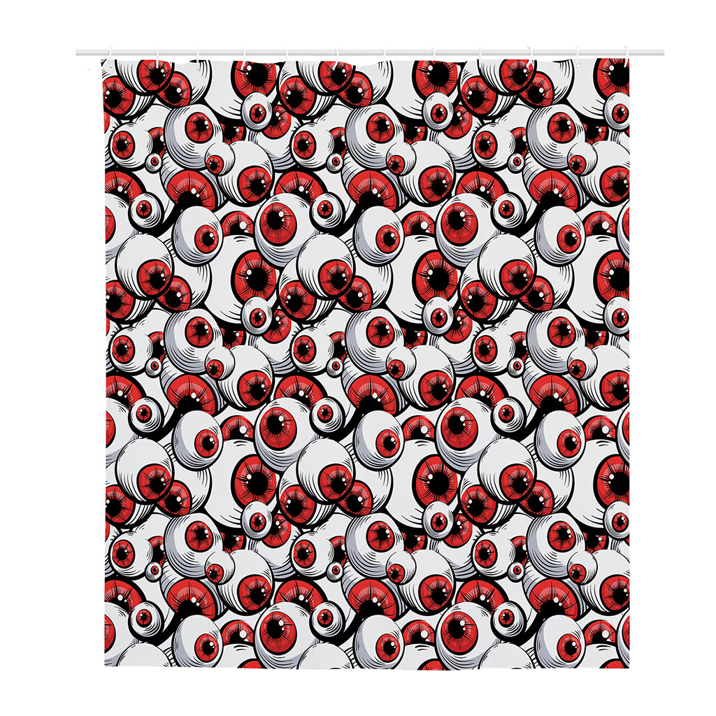 Scary Red Eyeball Pattern Print Polyester Shower Curtain