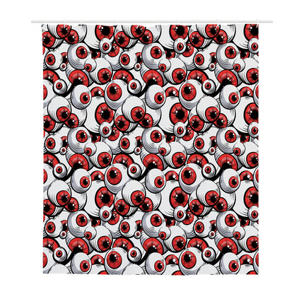 Scary Red Eyeball Pattern Print Polyester Shower Curtain