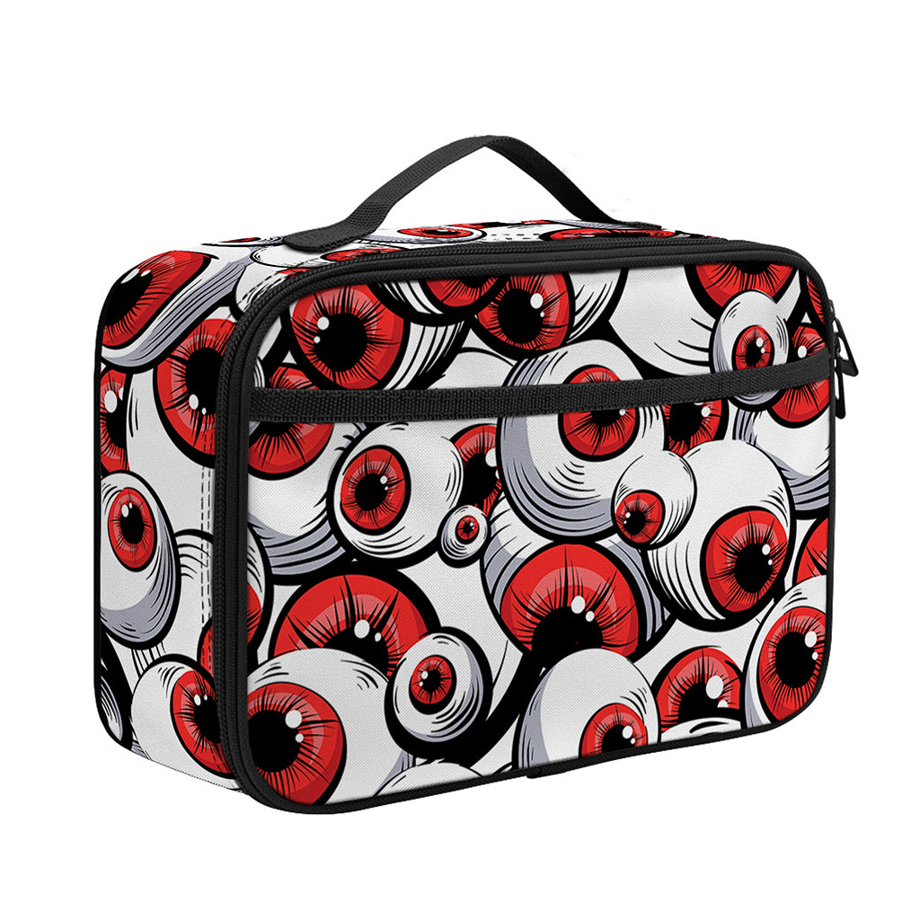 Scary Red Eyeball Pattern Print Portable Lunch Bag