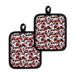 Scary Red Eyeball Pattern Print Pot Holders