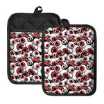 Scary Red Eyeball Pattern Print Pot Holders With Pocket