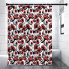 Scary Red Eyeball Pattern Print Premium Shower Curtain