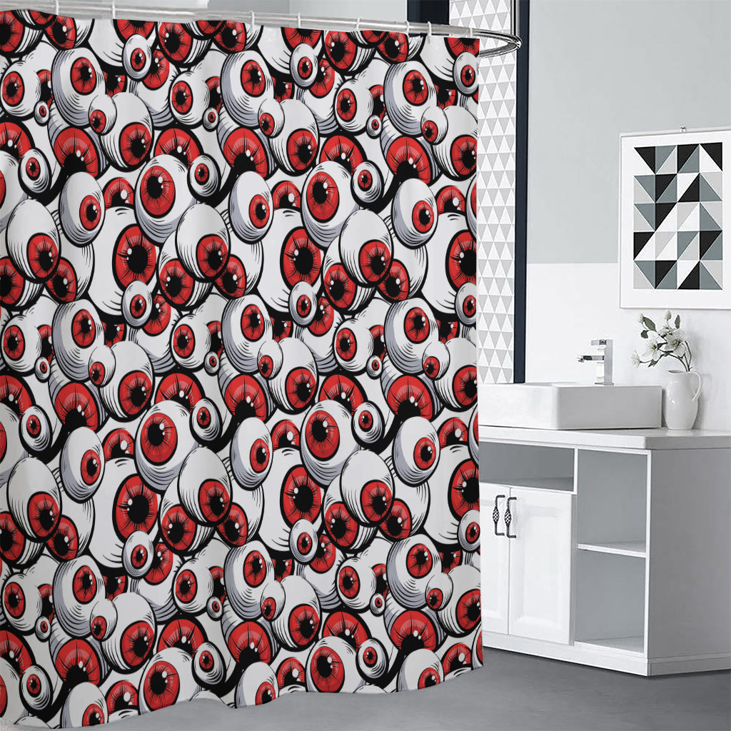 Scary Red Eyeball Pattern Print Premium Shower Curtain