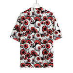 Scary Red Eyeball Pattern Print Rayon Hawaiian Shirt