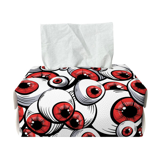 Scary Red Eyeball Pattern Print Rectangle Tissue Box Cover