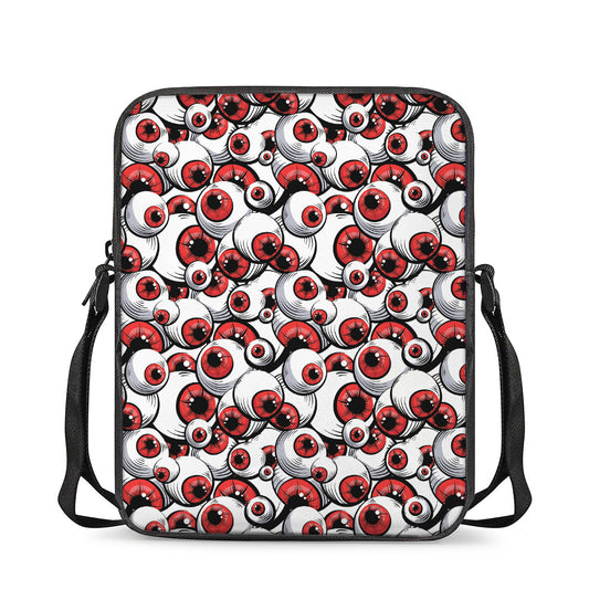 Scary Red Eyeball Pattern Print Rectangular Crossbody Bag
