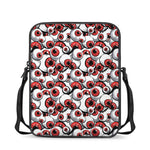 Scary Red Eyeball Pattern Print Rectangular Crossbody Bag