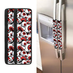 Scary Red Eyeball Pattern Print Refrigerator Handle Covers