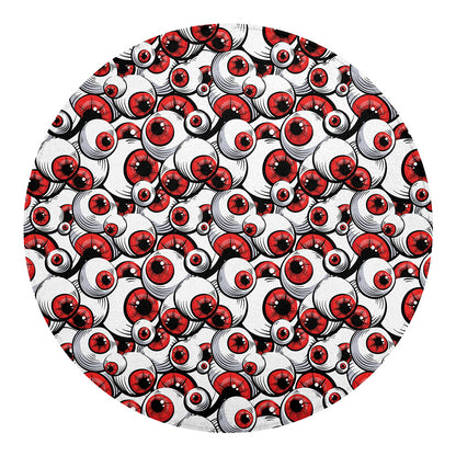 Scary Red Eyeball Pattern Print Round Blanket