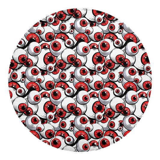 Scary Red Eyeball Pattern Print Round Blanket