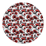 Scary Red Eyeball Pattern Print Round Blanket