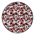 Scary Red Eyeball Pattern Print Round Floor Mat