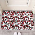 Scary Red Eyeball Pattern Print Rubber Doormat