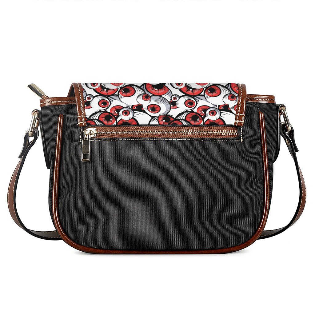 Scary Red Eyeball Pattern Print Saddle Bag