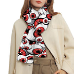 Scary Red Eyeball Pattern Print Scarf