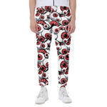 Scary Red Eyeball Pattern Print Scuba Joggers