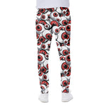 Scary Red Eyeball Pattern Print Scuba Joggers