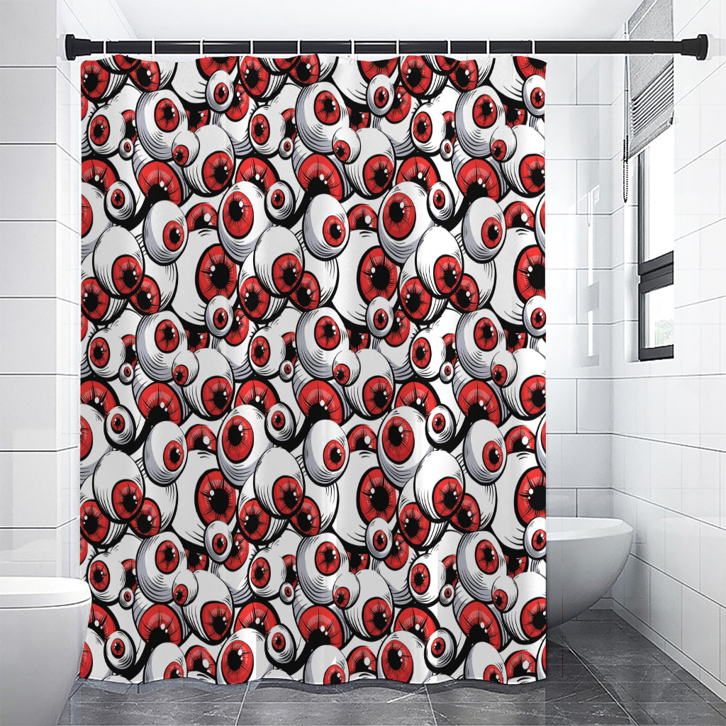 Scary Red Eyeball Pattern Print Shower Curtain