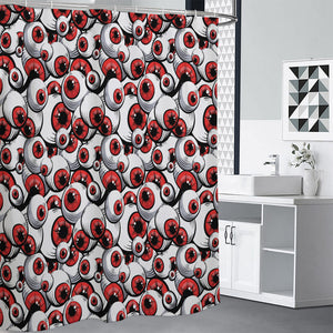 Scary Red Eyeball Pattern Print Shower Curtain