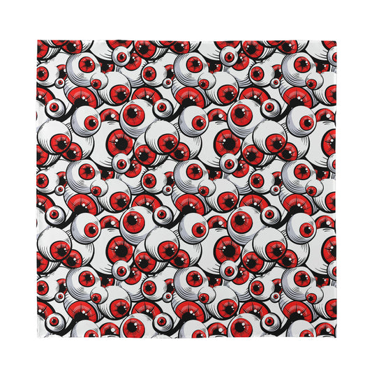 Scary Red Eyeball Pattern Print Silk Bandana