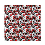 Scary Red Eyeball Pattern Print Silk Bandana