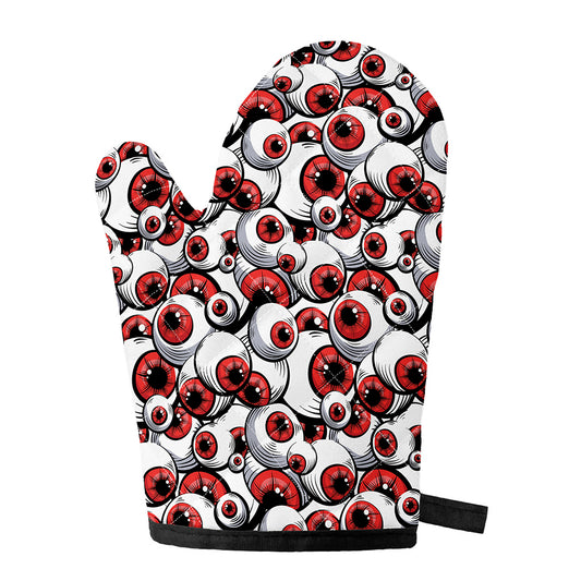 Scary Red Eyeball Pattern Print Single Oven Mitt
