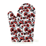 Scary Red Eyeball Pattern Print Single Oven Mitt