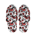 Scary Red Eyeball Pattern Print Slippers